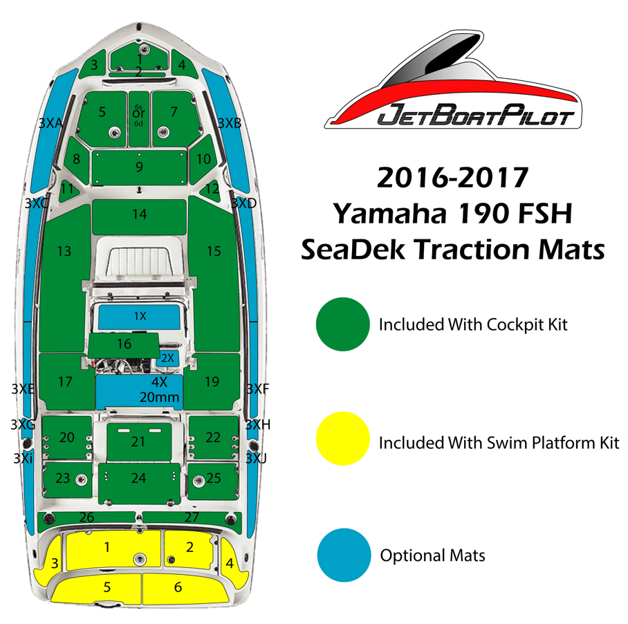 Marine Mat Large Console Pad (1X) for Yamaha 190 FSH (2016-2018 MY