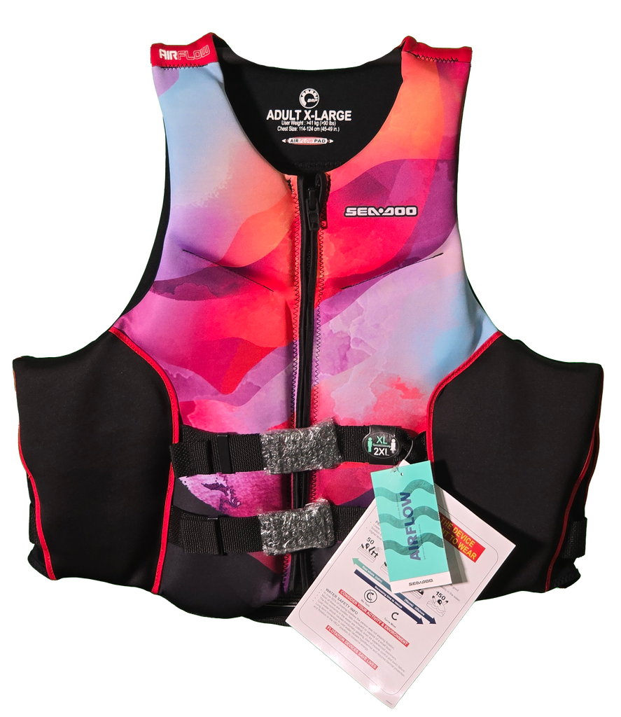 Sea-Doo Neoprene Airflow Sunset Edition Lava Red PFD (UNISEX) - XL Only