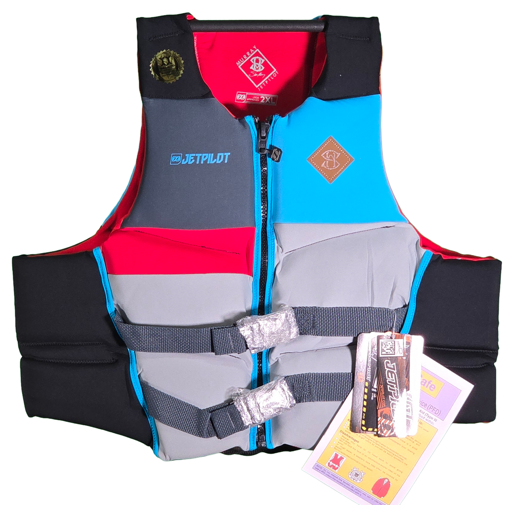 JETPILOT SHAUN MURRAY NEOPRENE BLUE PFD (MEN'S) - 2X ONLY