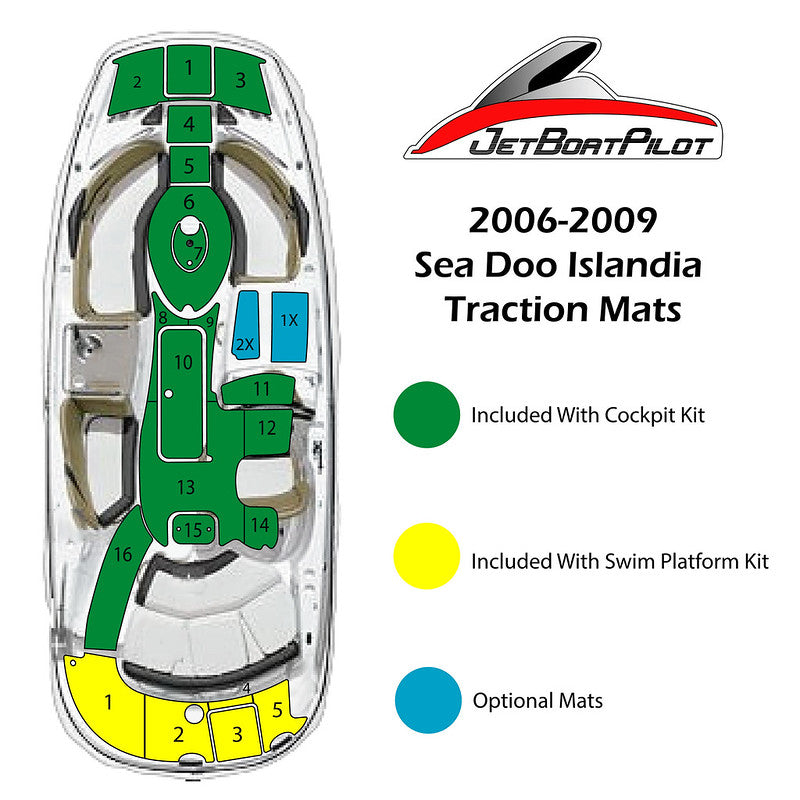 Tri-Color Marine Mat for Sea-Doo Islandia (00-09 MY) – JetBoatPilot