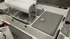 19ft FSH 2019-Current MY / Smoke Gray SeaDek (Marine Mat equivalent: Slate Gray) / 2 Inch Teak w/ Pinline Style