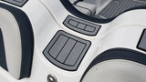 SeaDek Storm Gray over Black / 2 Inch Teak (Closest Marine Mat match is Slate Gray over Black)