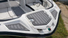 SeaDek Storm Gray over Black / 2 Inch Teak (Closest Marine Mat match is Slate Gray over Black)
