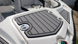 SeaDek Storm Gray over Black / 2 Inch Teak (Closest Marine Mat match is Slate Gray over Black)