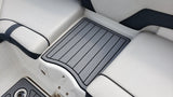 SeaDek Storm Gray over Black / 2 Inch Teak (Closest Marine Mat match is Slate Gray over Black)