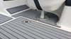 SeaDek Storm Gray over Black / 2 Inch Teak (Closest Marine Mat match is Slate Gray over Black)