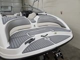 SeaDek Storm Gray over Black / 2 Inch Teak (Marine Mat closest match is Slate Gray over Black)