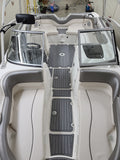 SeaDek Storm Gray over Black / 2 Inch Teak (Marine Mat closest match is Slate Gray over Black)