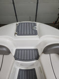 SeaDek Storm Gray over Black / 2 Inch Teak (Marine Mat closest match is Slate Gray over Black)