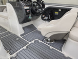 SeaDek Storm Gray over Black / 2 Inch Teak (Marine Mat closest match is Slate Gray over Black)