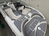 SeaDek Storm Gray over Black / 2 Inch Teak (Marine Mat closest match is Slate Gray over Black)