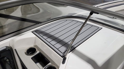 25ft Sport 21-Current MY / Storm Gray SeaDek / 2 Inch Teak (Closest Marine Mat color: Slate Gray which is a shade darker, Titanium Gray is a lighter alternative)