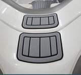 SeaDek Storm Gray over Black / 2 Inch Teak (Marine Mat closest match is Slate Gray over Black)