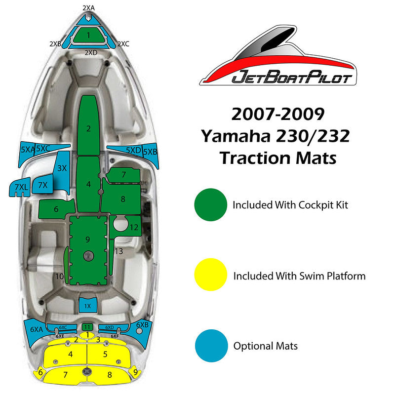 Tri-Color Marine Mat for Yamaha 23 Foot Sport Boats (07-09 MY) –  JetBoatPilot