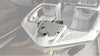 SeaDek Cool Gray over Storm Gray, Embossed Texture, 2 Inch Teak Style (No longer available - placement reference only) Closest Marine Mat color match is Titanium Gray