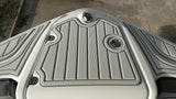 Cool Gray over Storm Gray Embossed / 2 Inch Teak (No longer available - placement reference only)