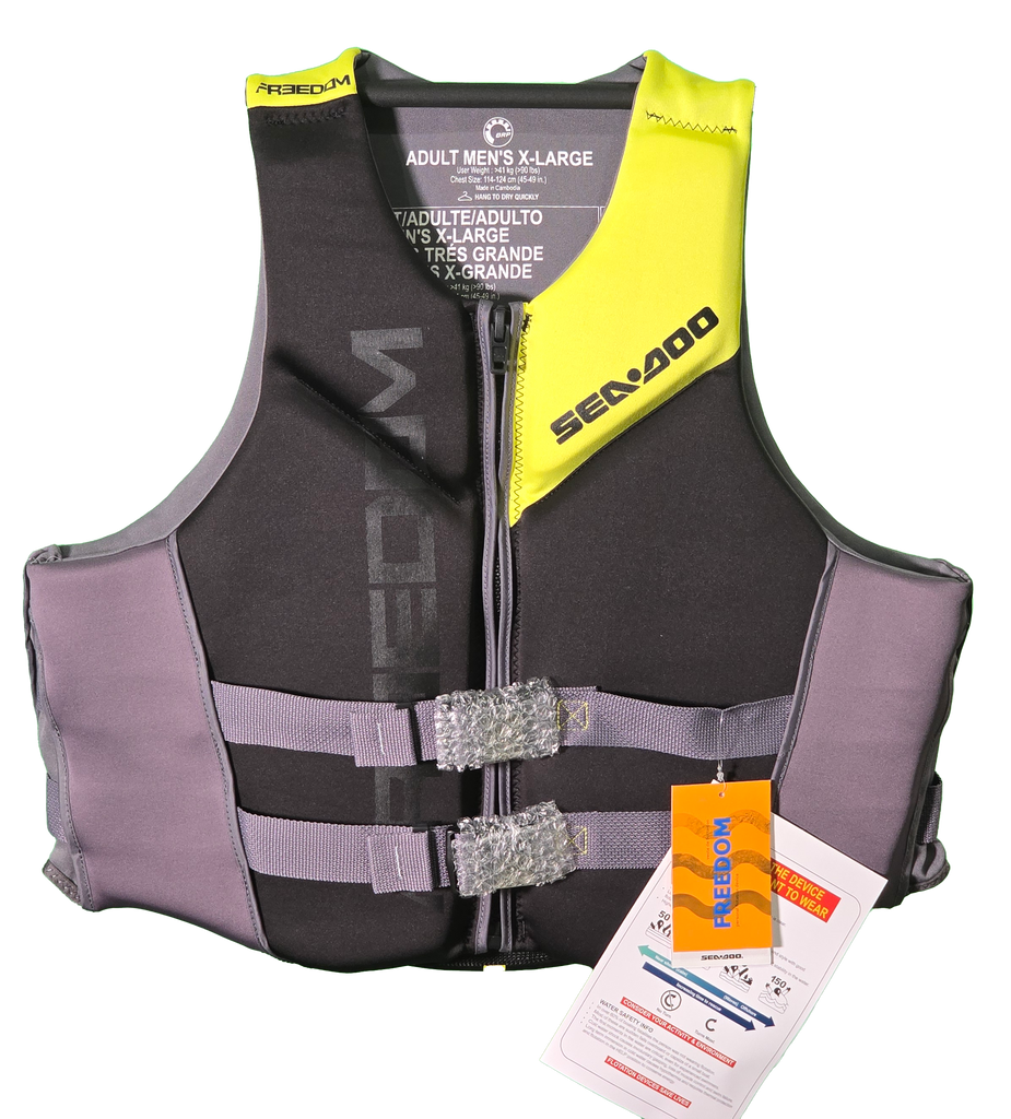 Sea-Doo Ecoprene Freedom Black/Sunburst Yellow PFD (MENS)
