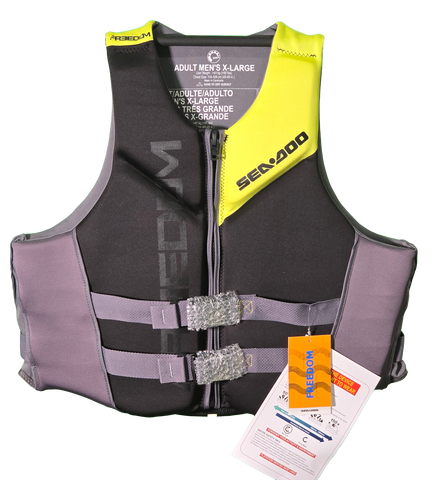 Sea-Doo Ecoprene Freedom Black/Sunburst Yellow PFD (MENS)