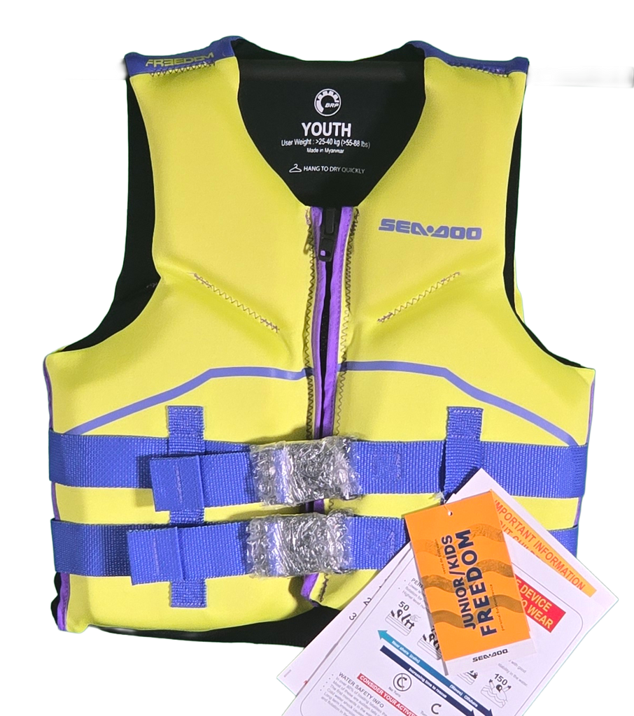 Sea-Doo Unisex Junior Freedom High Vis Yellow PFD/Life Jacket