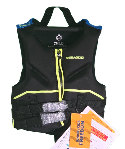 Sea-Doo Unisex Kids’ Freedom Black/Yellow PFD/Life Jacket