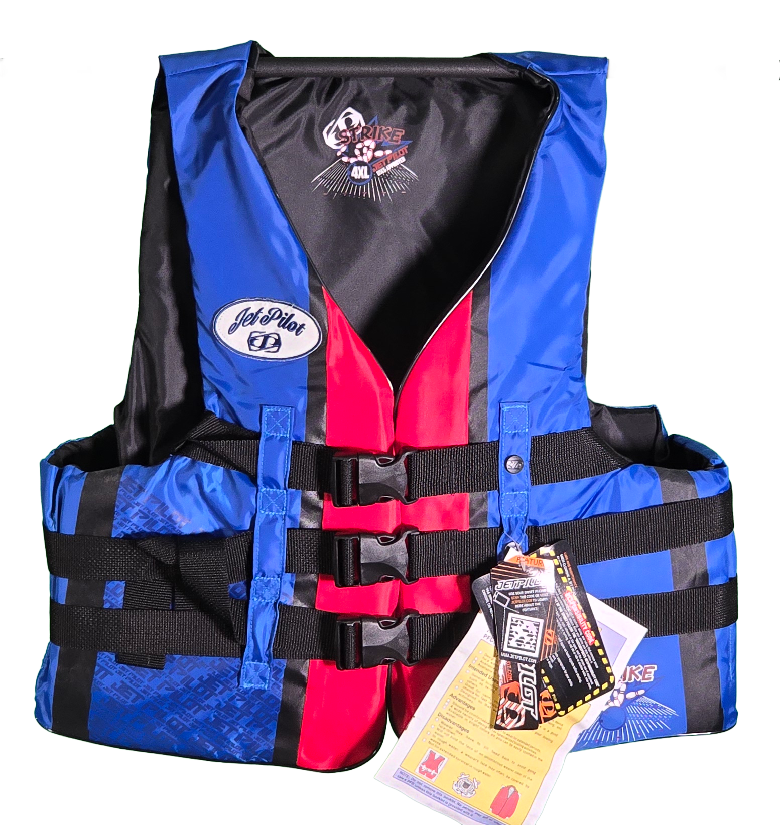 ■■ＪＥＴＰＩＬＯＴ　ＳＴＲＩＫＥ４ーＢＵＣＫＬＥ　ＮＹＬＯＮ　ＶＥＳＴ　Ｍサイズ　Ｒｅｄ／Ｂｌｕｅ■■ JET PILOT STRIKE NYLON BLUE/RED/BLACK PFD (MEN'S) – JetBoatPilot