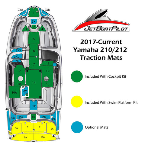 Tri-Color Marine Mat for Yamaha 21 Foot Sport Boats (17-22 MY)