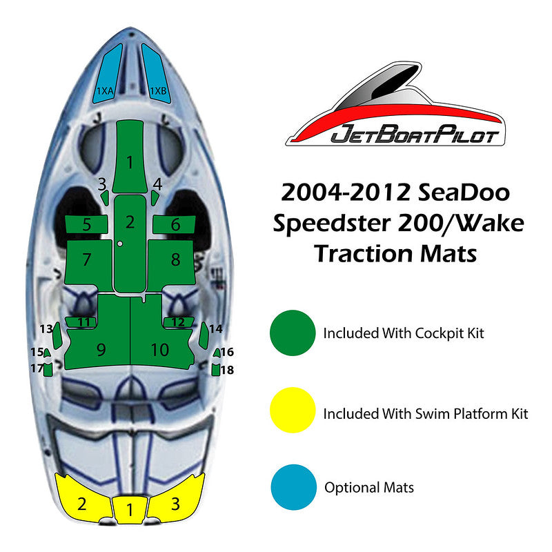 Tri-Color Marine Mat for Sea-Doo Speedster 200/Wake (04-12 MY ...